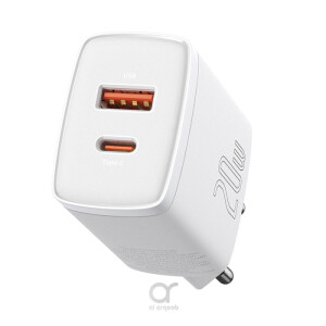 Baseus Compact fast charger USB-A USB-C 20W 3A Power Delivery Quick Charge 3.0 white