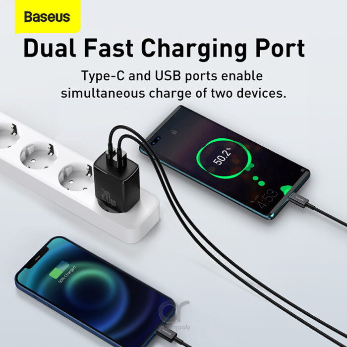 Chargeur double USB Type C Power Delivery 20W + 20W