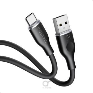 Voltme Powerlink Moss Liquid Silicon Cable USB A to Type C 3A / 1M (60W) Black