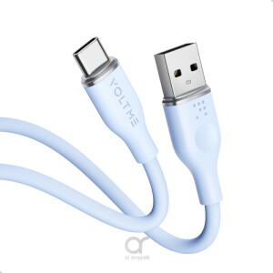 Voltme Powerlink Moss Liquid Silicon Cable USB A to Type C 3A / 1M (60W) Blue