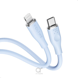 Voltme Powerlink Moss Liquid Silicon Cable Type C to Lightning 3A / 1.2M Zinc-Alloy Connector Blue