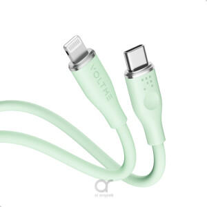 Voltme Powerlink Moss Liquid Silicon Cable Type C to Lightning 3A / 1.2M Zinc-Alloy Connector Green