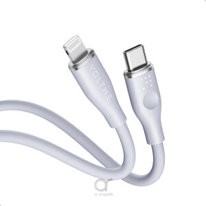Voltme Powerlink Moss Liquid Silicon Cable Type C to Lightning 3A / 1.2M Zinc-Alloy Connector Gray