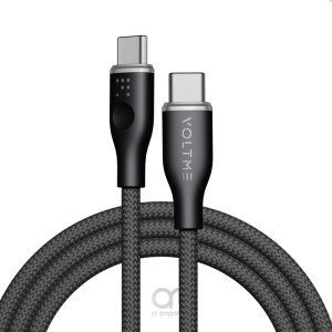 Voltme Powerlink Rugg Double Nylon Cable Type C to Type C 3A - 1M (60W) Black