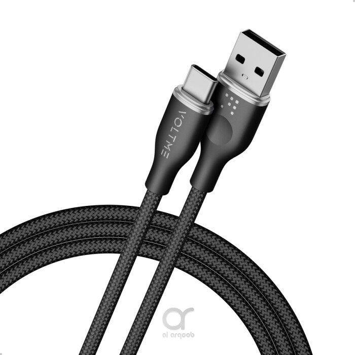 Voltme Powerlink Rugg Double Nylon Cable USB A to Type C 3A - 1M (60W)