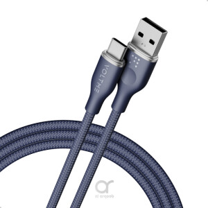 Voltme Powerlink Rugg Double Nylon Cable USB A to Type C 3A - 1M (60W) Blue