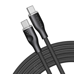 Voltme Powerlink Rugg Double Nylon Cable Type C to Type C 5A -1.8M (100W) Emarker Black
