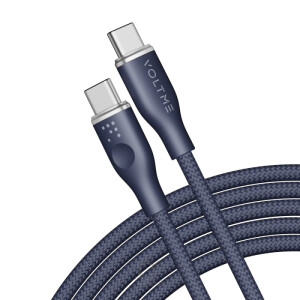 Voltme Powerlink Rugg Double Nylon Cable Type C to Type C 5A - 1.8M (100W) Emarker Blue