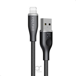 Voltme Powerlink Rugg Double Nylon Cable USB A to Lightning 3A - 1.2M Zinc-Alloy Connector Black