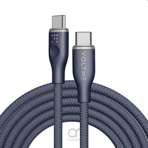 Voltme Powerlink Rugg Double Nylon Cable Type C to Type C 3A - 1.8M (60W) Blue