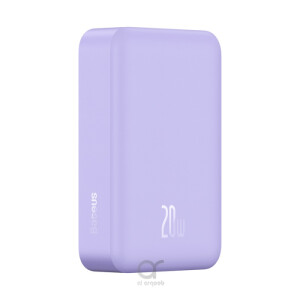 Baseus Airpow Magnetic Mini Wireless Fast Charge Power Bank 20000mAh 20W Purple (With Simple Series Charging Cable Type-C to Type-C (20V/3A) 30cm White)