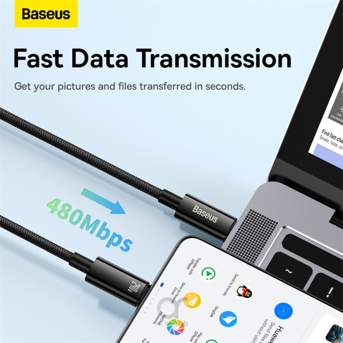 Baseus Tungsten Gold Fast Charging Data Cable Type-C to Type-C 240W 1m