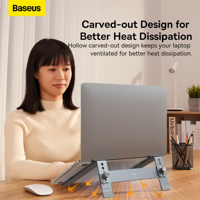 Baseus UltraStable Series Desktop Laptop Stand (4-Gear Adjustable) Space Grey