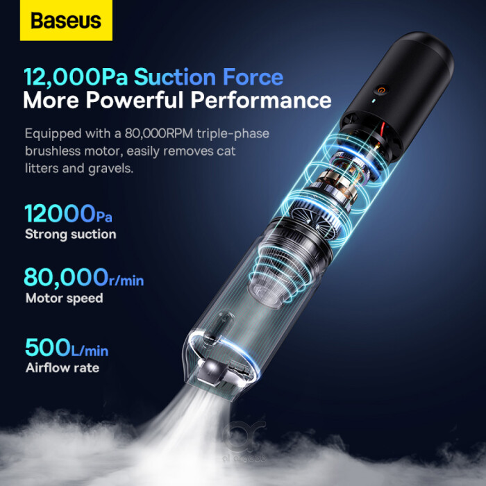 thumbnail image 2 of 3-in-1 Cordless Handheld Car Vacuum Cleaner - Mini Air Blower, Wireless Rechargeable, 40 Min Runtime 2 of 6