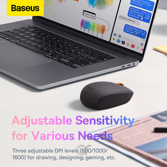 Baseus F01A Wireless Mouse, Lightweight, Silent Buttons DPI-800,1000,1600