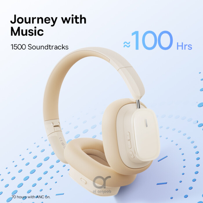 Baseus Bowie H1i  Wireless Headphones - 100H Playtime ANC Headset - Stellar White