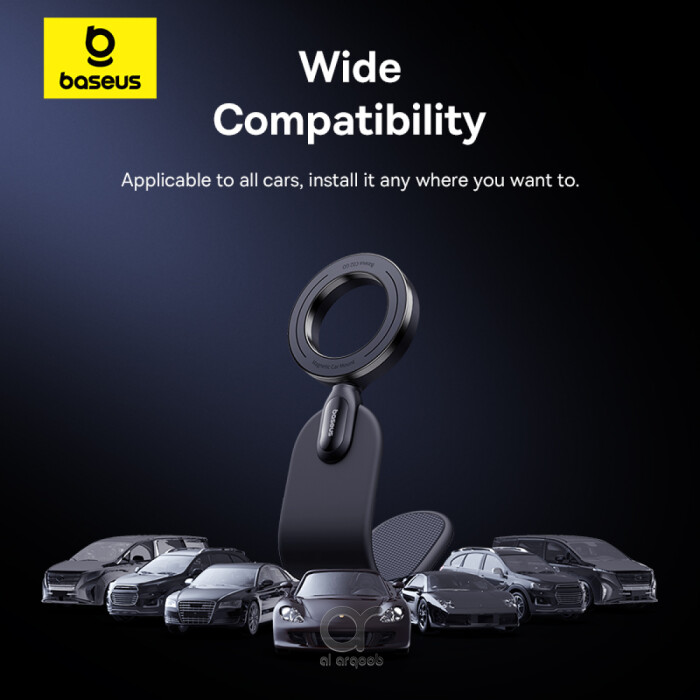 Baseus C02 Go Magnetic Car Phone Holder 360° Rotatable, Bendable Car Mount - Black