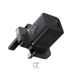 Baseus GaN5 30W Type-C Mini Fast Charger | UK Plug | Compatible With MacBook Pro/Air, iPad Pro, iPhone 15 Pro Max, Samsung S23 - Black