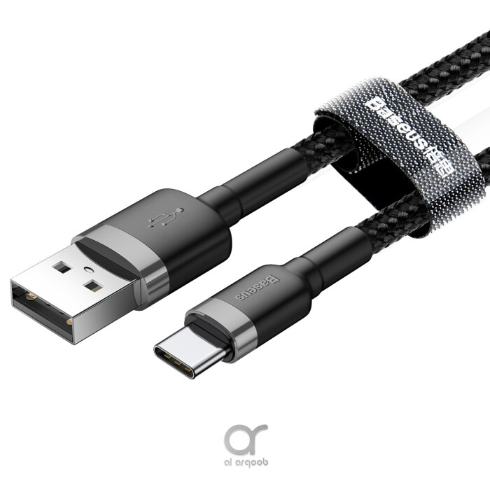 Baseus Cafule Series Nylon Braided USB-A to Type-C Data Cable Cable 2A 2M - Black