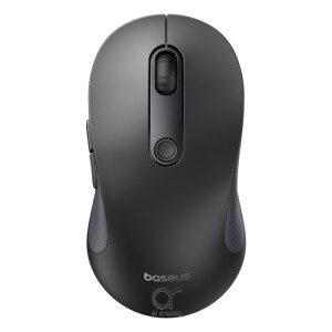 Baseus F02 Ergonomic Dual-Mode Wireless Mouse | Bluetooth 5.2 and 2.4Ghz Connectivity, Silent Buttons, 5 DPI Modes - Black