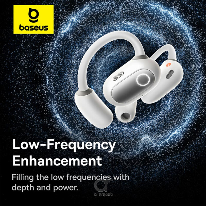 Baseus Eli Sport 1 Open-Ear Wireless Earbuds With IPX4 Waterproof, TWS, ENC Mics, & Detachable Neckband - Stellar White