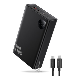 Baseus Laptop Power Bank 24000mAh with 140W Super Fast Charge | 2 USB-C ports and 1 USB-A, Adaman Series - Black