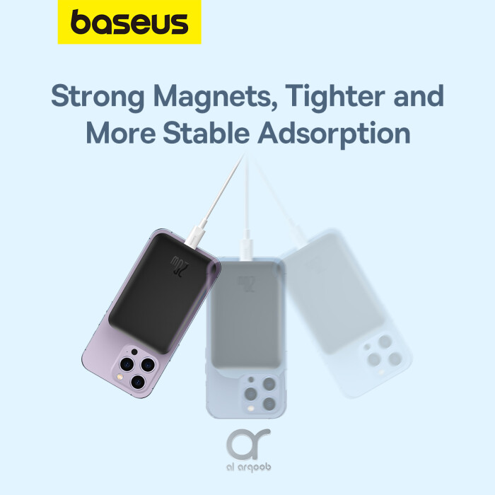 Baseus 6000mAh Magnetic Mini Air 15W Wireless Power Bank With PD 20W Type-C Port - Black