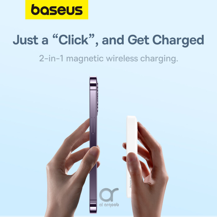 Baseus 6000mAh Magnetic Mini Air 15W Wireless Power Bank With PD 20W Type-C Port - White