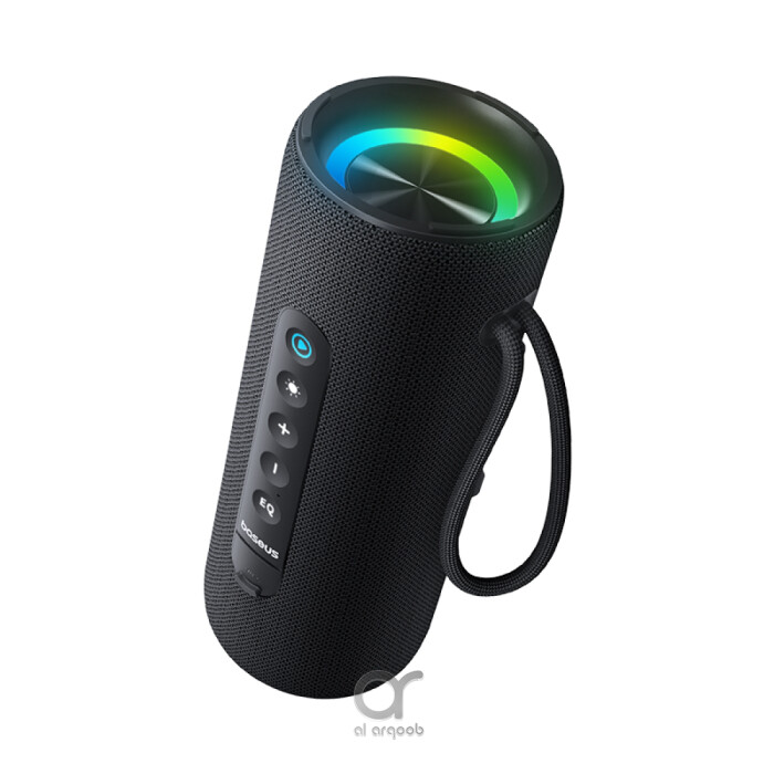 Baseus AeQur Series VO20 Bluetooth Speaker with Ambient RGB Light | BT 5.3, 15H Playtime,  15W Loud Stereo Sound, Deep Bass - Black