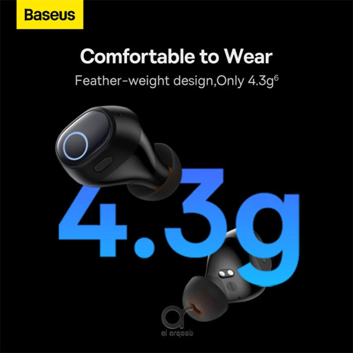 Baseus Bowie WM03 True Wireless Earphones - 38H Playtime, Bluetooth 5.3, Ultra-Low Latency, Fast Charging Case, Immersive Audio - Black