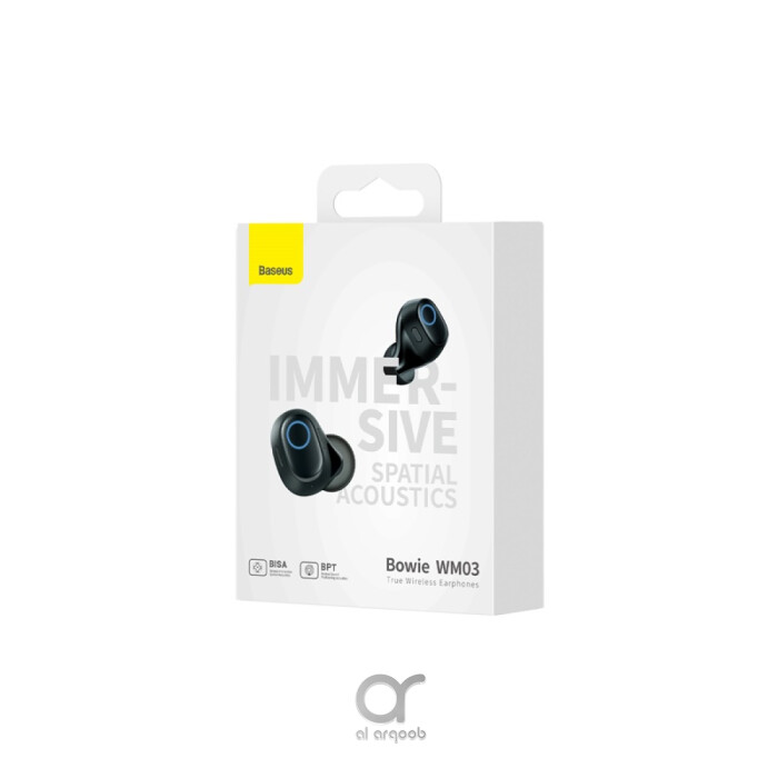 Baseus Bowie WM03 True Wireless Earphones - 38H Playtime, Bluetooth 5.3, Ultra-Low Latency, Fast Charging Case, Immersive Audio - Black