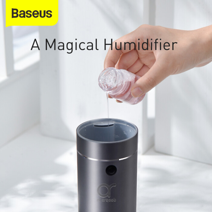 Baseus Car Diffuser & Humidifier - USB Powered Portable Aroma Air Freshener & Cool Mist Auto Air Humidifier for Home, Office & Car - Grey