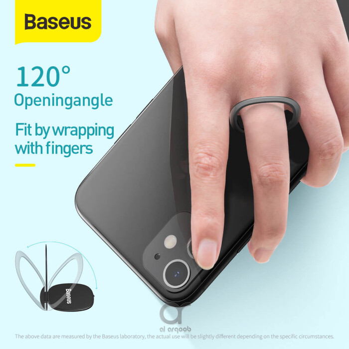 Baseus Invisible Phone Ring Holder | 360 Degree Rotating Metal Finger Grip Adjustable Phone Holder & Stand - Tarnish