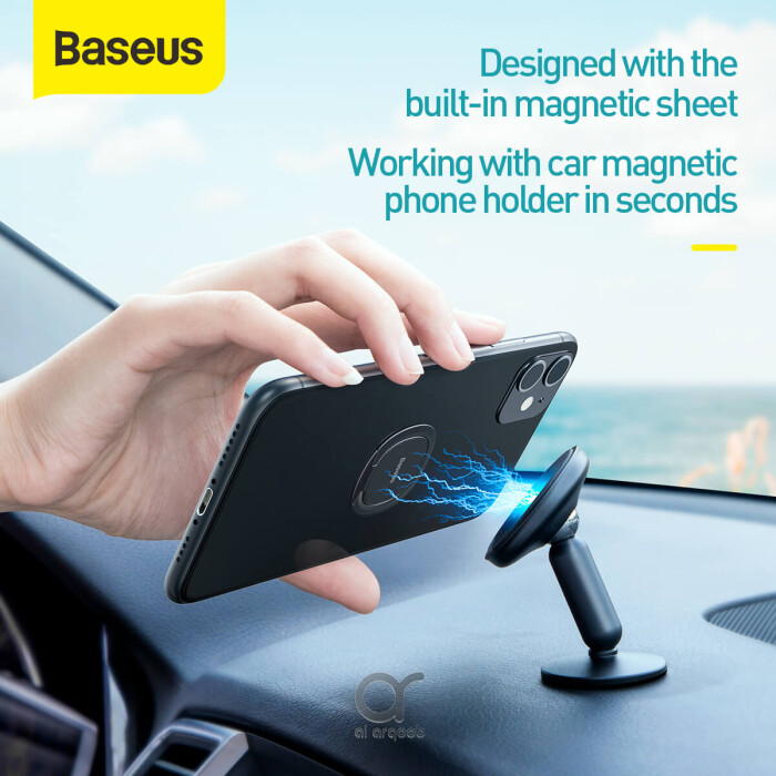 Baseus Invisible Phone Ring Holder | 360 Degree Rotating Metal Finger Grip Adjustable Phone Holder & Stand - Tarnish