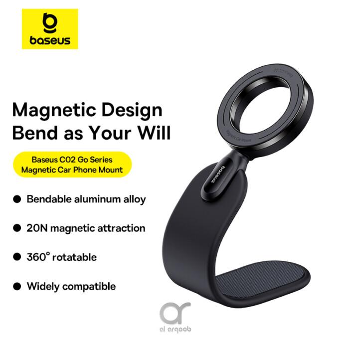 baseus-c02-go-magnetic-car-phone-holder-360-rotatable-bendable-car-mount-black