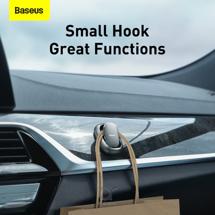 Baseus Beetle Car Hook 2Pcs For Key Chain Hanger, USB Cable Organizer, Headphone Cable Winder - Dark Grey