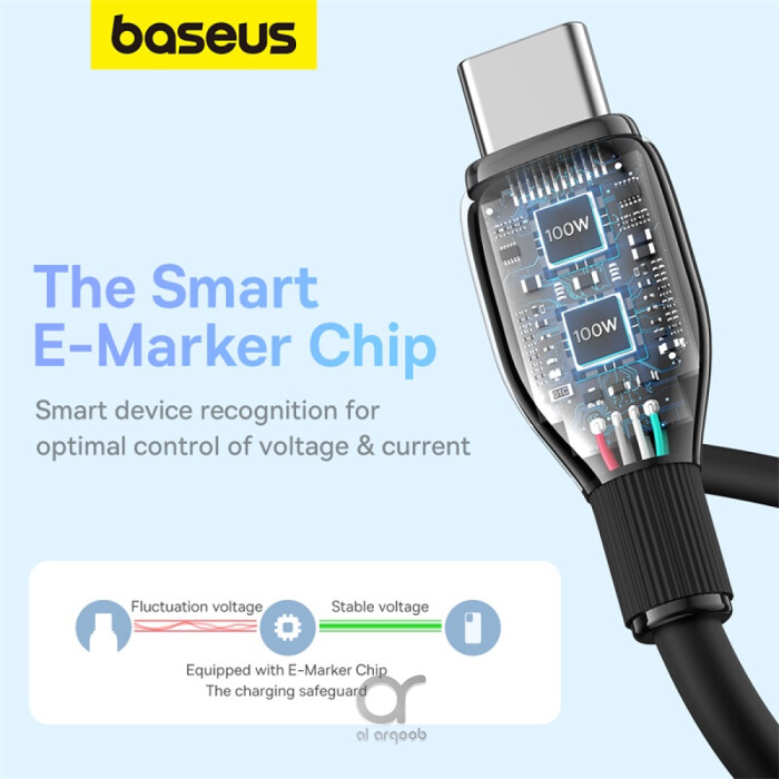 Baseus Pudding Series Fast Charging Cable With High-Speed Data Transmission Type-C to Type-C 100W 5A 1.2M - Black