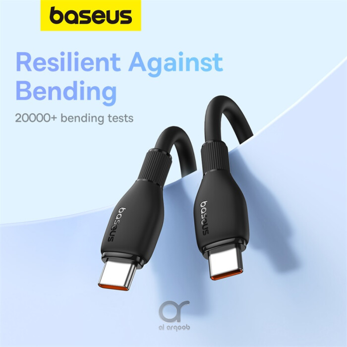 Baseus Pudding Series Fast Charging Cable With High-Speed Data Transmission Type-C to Type-C 100W 5A 1.2M - Black