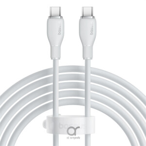 Baseus Pudding Series Fast Charging Cable With High-Speed Data Transmission Type-C to Type-C 100W 5A 1.2M - White