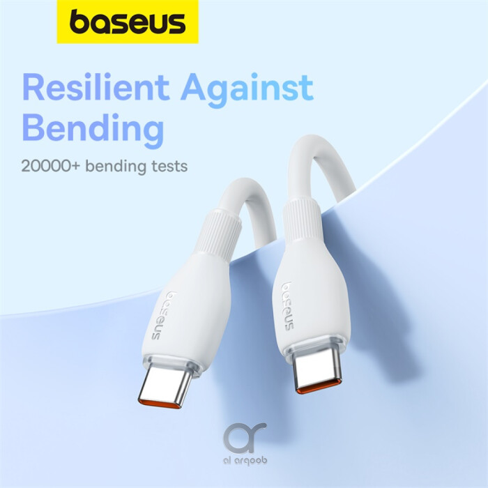 Baseus Pudding Series Fast Charging Cable With High-Speed Data Transmission Type-C to Type-C 100W 5A 1.2M - White