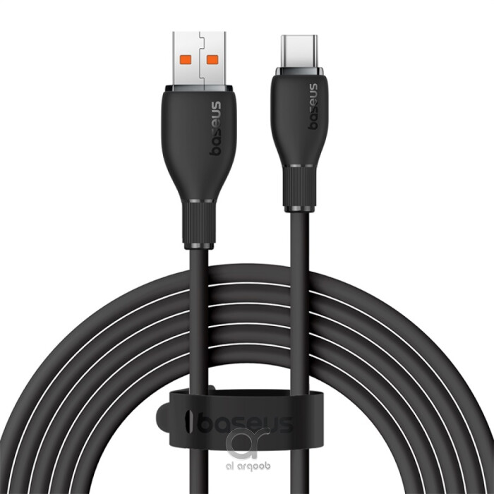 Baseus Pudding Series Fast Charging Cable With High-Speed Data Transmission USB-A to Type-C 100W 6A 1.2M - Black