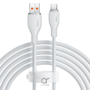 Baseus Pudding Series Fast Charging Cable With High-Speed Data Transmission USB-A to Type-C 100W 6A 1.2M - White