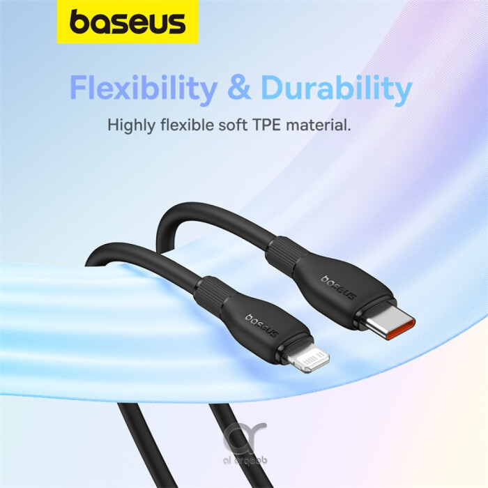 Baseus Pudding Series Fast Charging Cable With High-Speed Data Transmission Type-C to Lightning 20W 2.22A 2M - Black