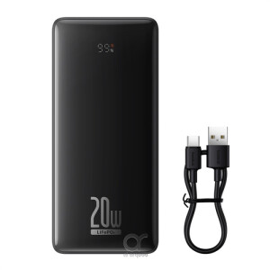 Baseus LiFePO4 18400mAh Digital Display Fast Charging Power Bank 20W PD | 2 USB-A + Type-C + Micro Port - Black