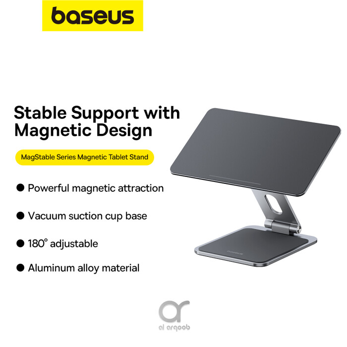 Baseus Mag Stable Series Magnetic Tablet Stand for Pad 12.9" | 360° Rotatable & Foldable Tablet Holder - Grey