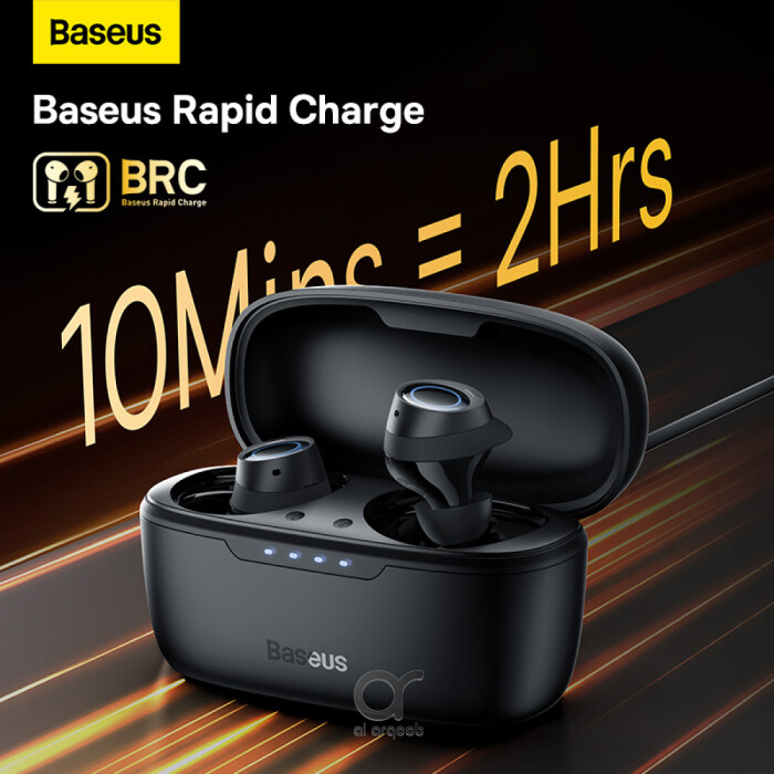 Baseus Bowie MA10 True Wireless Earphones with Active Noise Cancellation, 140H Battery Life, IPX6 Waterproof,  4 ENC Mics, BT 5.3 ANC Earbuds - Black