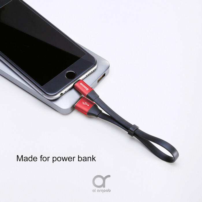 Baseus Nimble USB-A to Lightning Flat Cable -Ultra-Portable Charging Cable 23CM - Black+Red