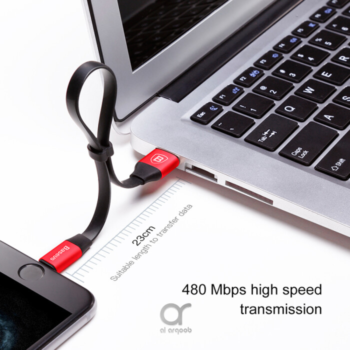 Baseus Nimble USB-A to Lightning Flat Cable -Ultra-Portable Charging Cable 23CM - Black+Red