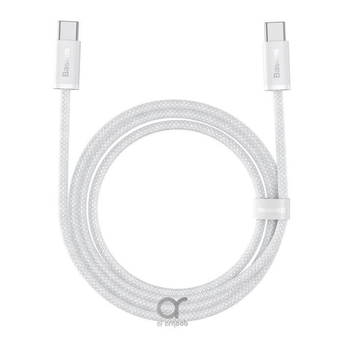 Baseus Dynamic Series Type-C to Type-C Cable - 100W PD Fast Charging & 480Mbps Data Transfer, Nylon Braided 2M - White