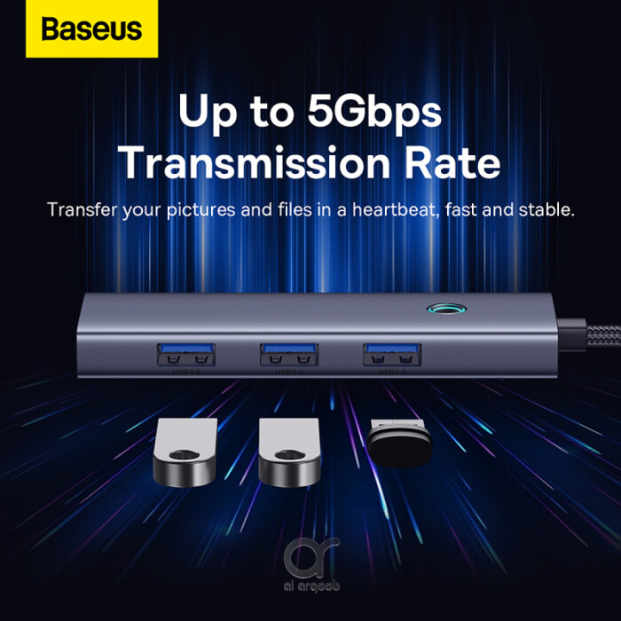 Baseus UltraJoy Series 4-in-1 USB-C Hub To USB 3.0 Extention  - Grey